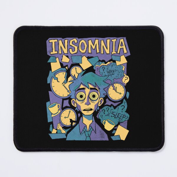 Item preview, Insomnia - Comic Style Tired Man and Broken Clocks designed and sold by AnAzArt.