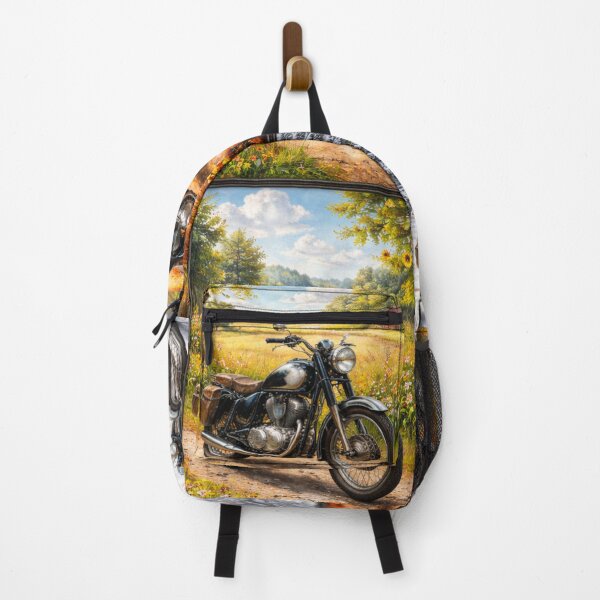 Item preview, Vintage Motorcycle Through the Four Seasons – Framed Art Print designed and sold by Karszul.