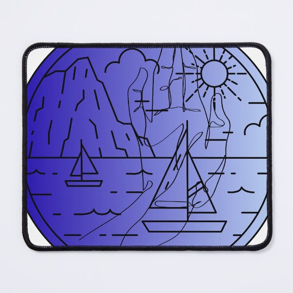 Item preview, Hand of the Ocean - Minimalist Blue Seascape designed and sold by Kanniax.