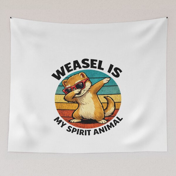 Item preview, Weasel Is My Spirit Animal – Funny Retro Cute Weasel designed and sold by Pawsome Quotes.