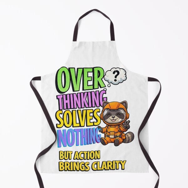Item preview, Astronaut Raccoon Overthinking - Action Brings Clarity Quote designed and sold by Visual Dept..