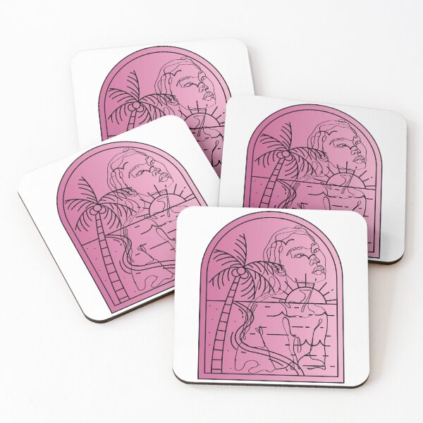 Item preview, Tropical Reverie - One Line Art Portrait & Sunset Beach designed and sold by Kanniax.