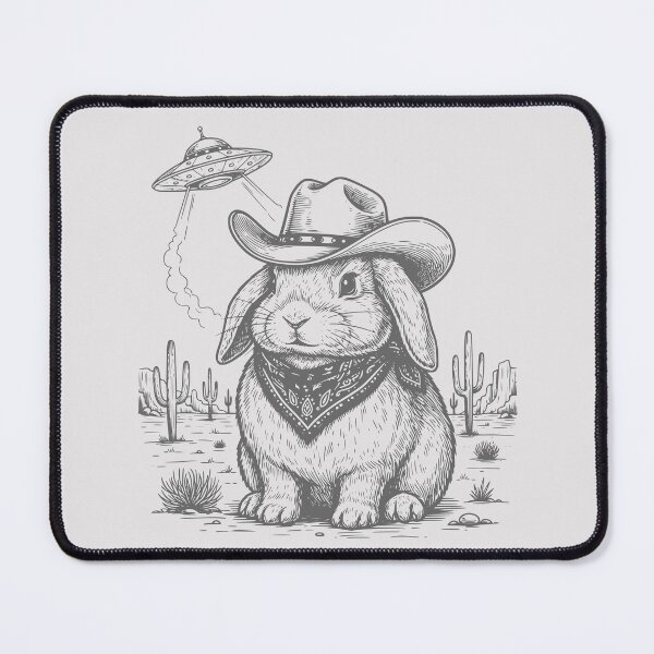 Item preview, Vintage Retro Rabbit UFO Western Country Bunny Wild West Unisex designed and sold by Colorfulman.