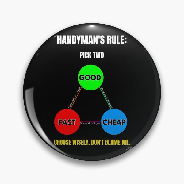 Item preview, Funny Handyman Rule - Good Fast Cheap Pick Two Diagram designed and sold by The Handyman's Lab.