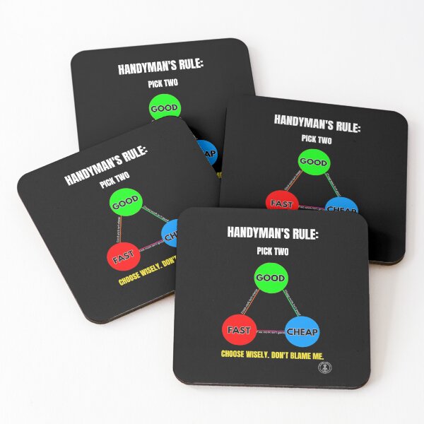 Item preview, Funny Handyman Rule - Good Fast Cheap Pick Two Diagram designed and sold by The Handyman's Lab.