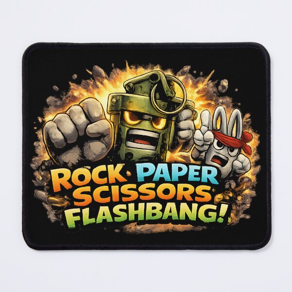 Item preview, Rock Paper Scissors Flashbang – Gamer Humor FPS Meme Design designed and sold by OlizaPrint.