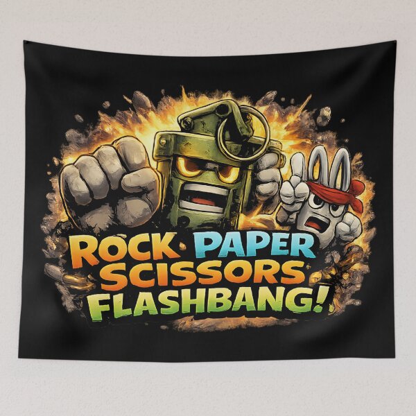 Item preview, Rock Paper Scissors Flashbang – Gamer Humor FPS Meme Design designed and sold by OlizaPrint.