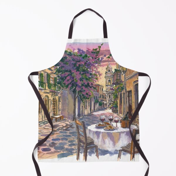 Item preview, Rethymno Street Scene Painting with Venetian Architecture and Warm Light designed and sold by artshop77.