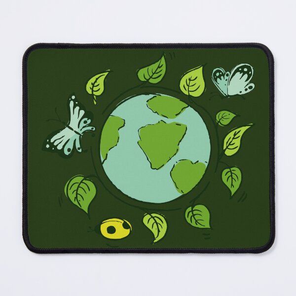 Item preview, Cute Earth Day Doodle | Planet Earth with Leaves and Butterflies designed and sold by SolutionsArt.
