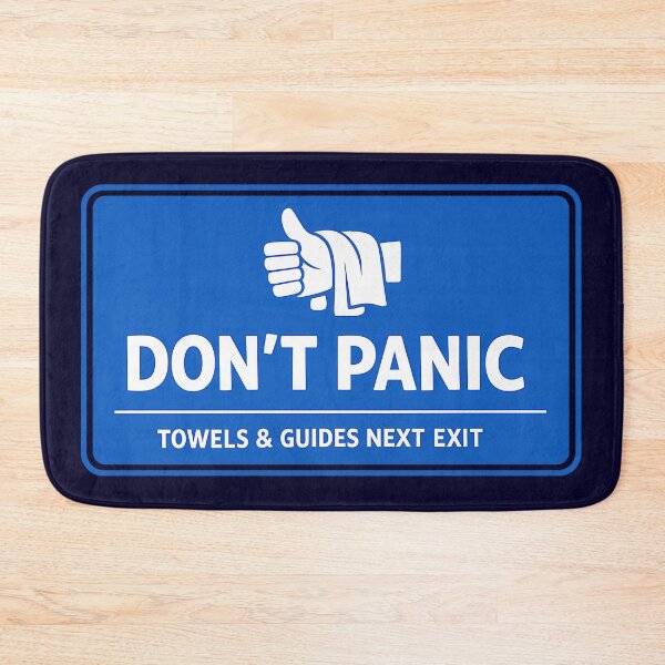 Item preview, Don't Panic Hitchhikers Information Road Sign designed and sold by agearb.