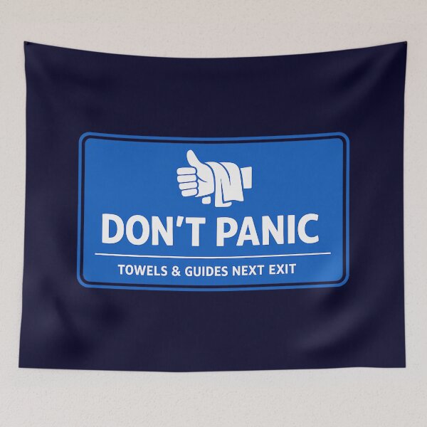 Item preview, Don't Panic Hitchhikers Information Road Sign designed and sold by agearb.