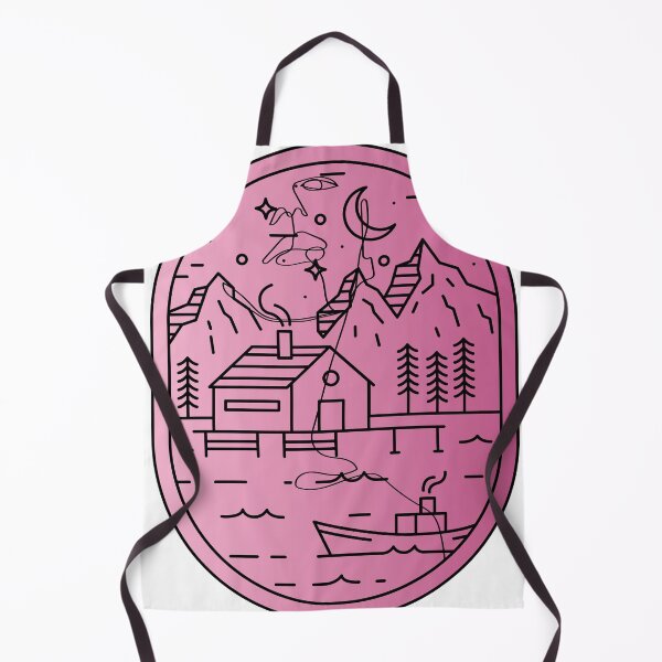 Item preview, Pink Dreamy Lakefront Cabin - Minimalist Line Art designed and sold by Kanniax.