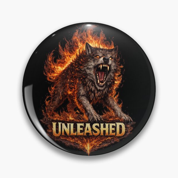 Item preview, Unleashed Wolf in Flames – Fierce Alpha Fire Beast Graphic designed and sold by VivaThread.