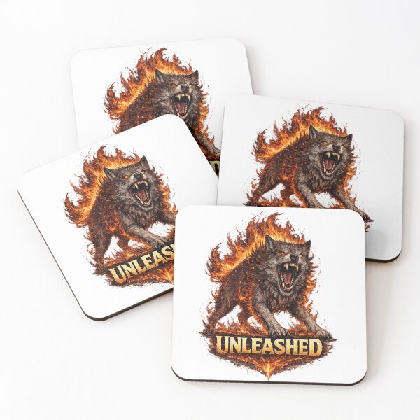 Item preview, Unleashed Wolf in Flames – Fierce Alpha Fire Beast Graphic designed and sold by VivaThread.