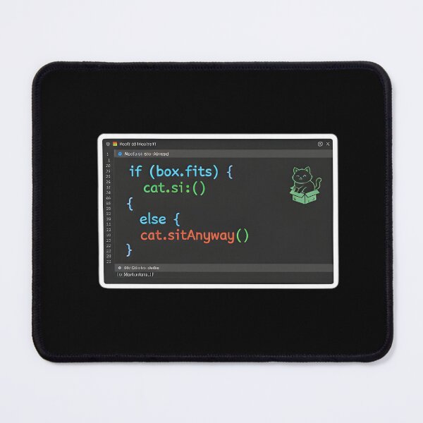 Item preview, Programming Logic Cat If It Fits I Sits Funny Coder Code designed and sold by Runes & Embers .