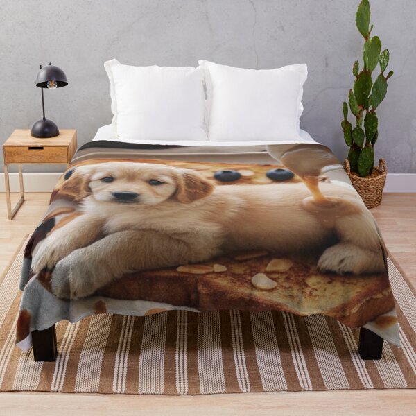 Item preview, Sweet Golden Retriever Puppy on French Toast Illustration designed and sold by toppopin.