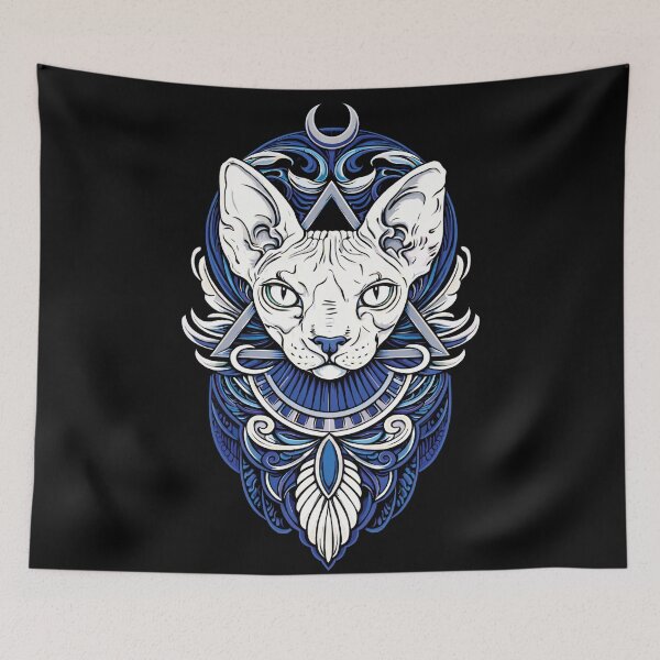 Item preview, Majestic Bastet: Sphynx Pharaoh Cat with Sacred Triangle | Ancient Egypt Art designed and sold by GulfSignature.