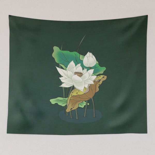 Item preview, Emerald Night: The Luminescent White Lotus  designed and sold by QamarART Paintings.