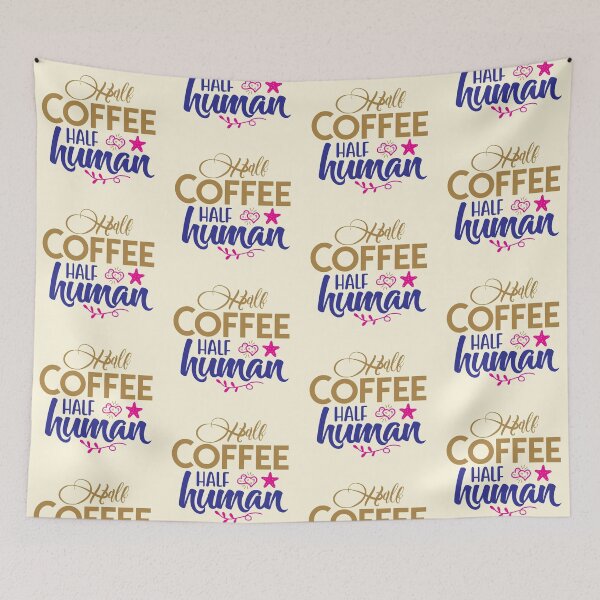 Item preview, Half Coffee Half Human designed and sold by CharlottePlaceArt.