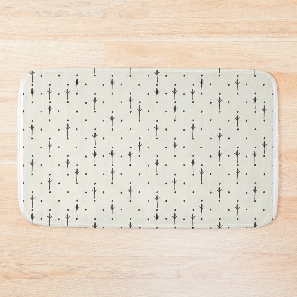 Item preview, Minimal Sprig and Dot Pattern in Warm Beige and Brown designed and sold by artievarudzite.