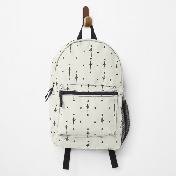 Item preview, Minimal Sprig and Dot Pattern in Warm Beige and Brown designed and sold by artievarudzite.