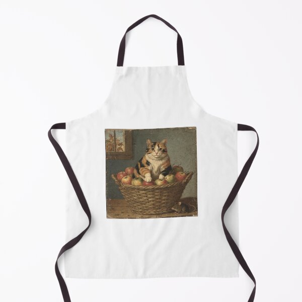 Item preview, Calico Cat Apple Harvest - Folk Art Portrait designed and sold by PictorialWhimsy.