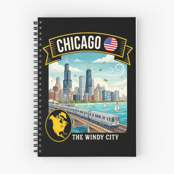 Item preview, Chicago Illinois The Windy City Vintage Travel Art designed and sold by sky11PP.