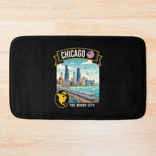 Item preview, Chicago Illinois The Windy City Vintage Travel Art designed and sold by sky11PP.
