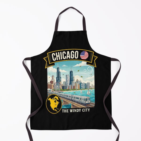 Item preview, Chicago Illinois The Windy City Vintage Travel Art designed and sold by sky11PP.