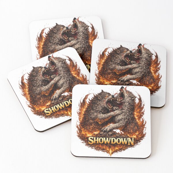 Item preview, Wolf Showdown in Flames – Alpha Battle Savage Wolves Design designed and sold by VivaThread.