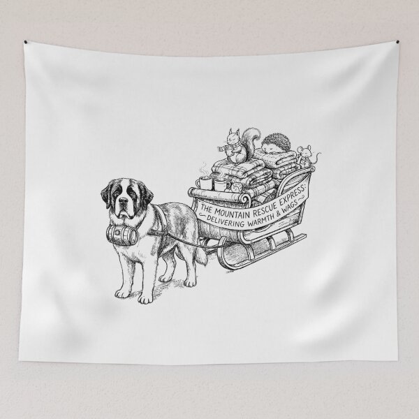 Item preview, The Mountain Rescue Express - Saint Bernard Dog designed and sold by bapupa.