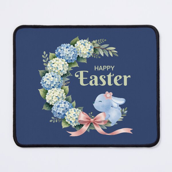 Item preview, Watercolor Easter Hydrangea Wreath Cute Bunny designed and sold by Artycom.