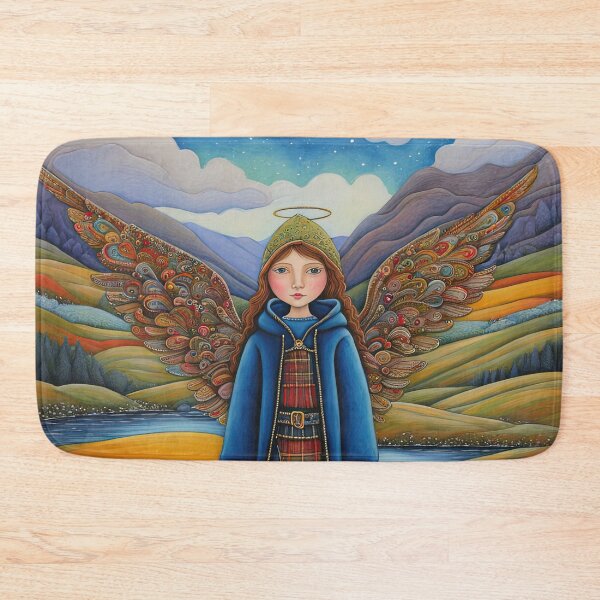 Item preview, Angel with wings wearing a hoodie and a kilt on holiday in the Scottish highlands designed and sold by Colin Bentham.