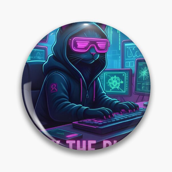 Item preview, Cyberpunk Hacker Cat - Hack The Planet Before Nap Time Funny Tech designed and sold by Runes & Embers .