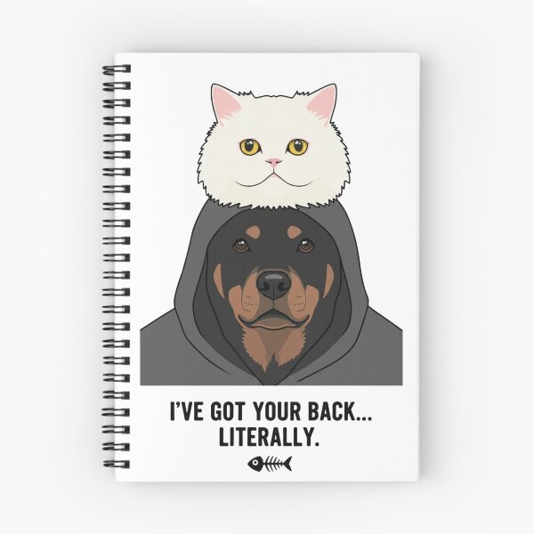 Item preview, I’ve Got Your Back – Cat and Rottweiler Friendship Design designed and sold by LittleLoopArt.