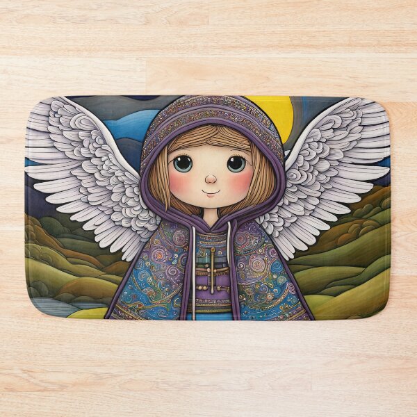 Item preview, Angel with wings wearing a hoodie and a kilt on holiday in the Scottish highlands designed and sold by Colin Bentham.