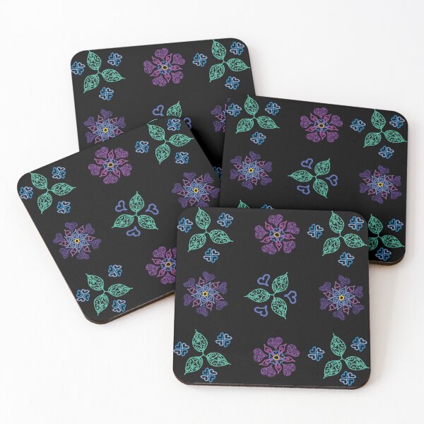 Item preview, Hearts & Leaves Jewel Tones Spaced designed and sold by Digitalmyth's Designs.
