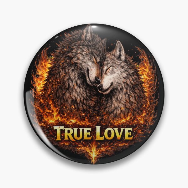 Item preview, True Love Wolves in Flames – Alpha Wolf Couple Dark Romantic Art designed and sold by VivaThread.