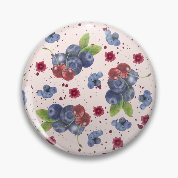 Item preview, Floral Blueberry & Cherry Summer Pattern designed and sold by ApricityPhrases.
