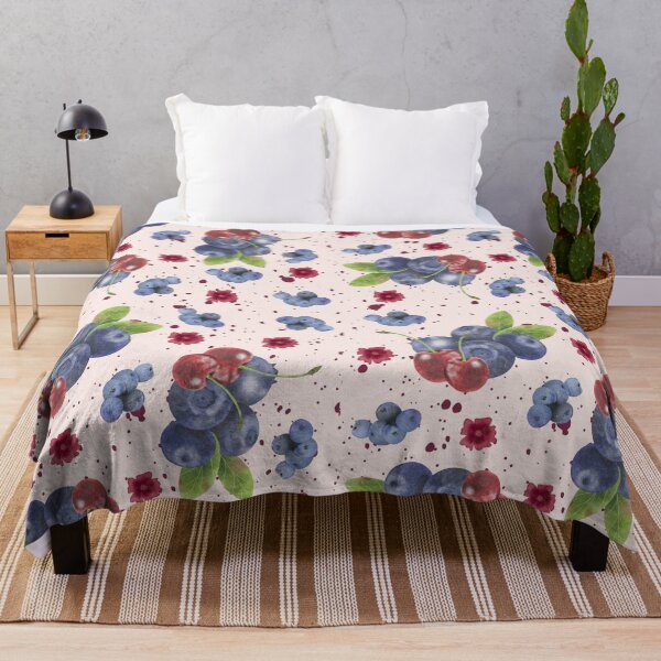 Item preview, Floral Blueberry & Cherry Summer Pattern designed and sold by ApricityPhrases.