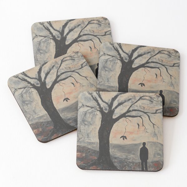 Item preview, Solitary Reflection - Minimalist Tree and Figure Art designed and sold by Caspereickeart.