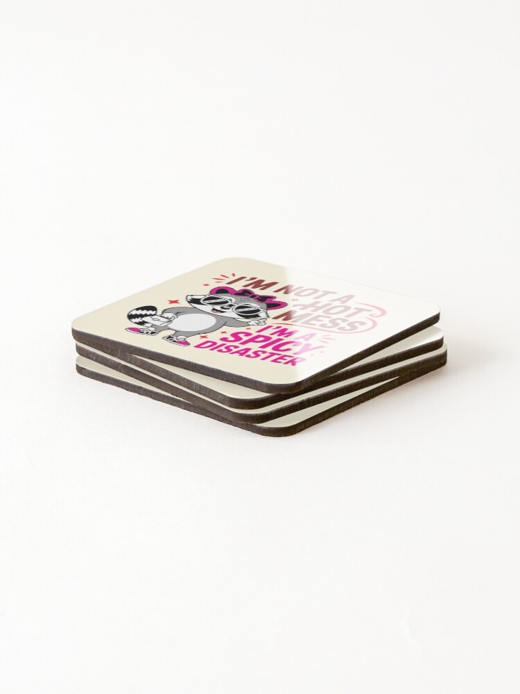 Thumbnail 4 of 5, Coasters (Set of 4), Cute Racoon designed and sold by TorringtonPlace.