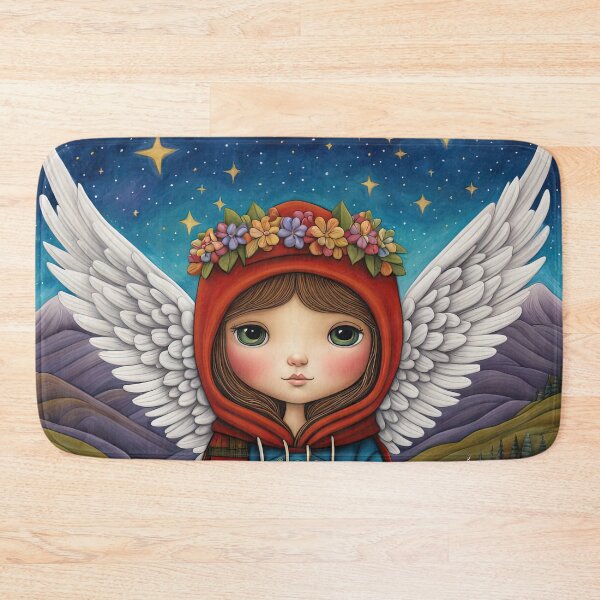 Item preview, Angel with wings wearing a hoodie and a kilt on holiday in the Scottish highlands designed and sold by Colin Bentham.