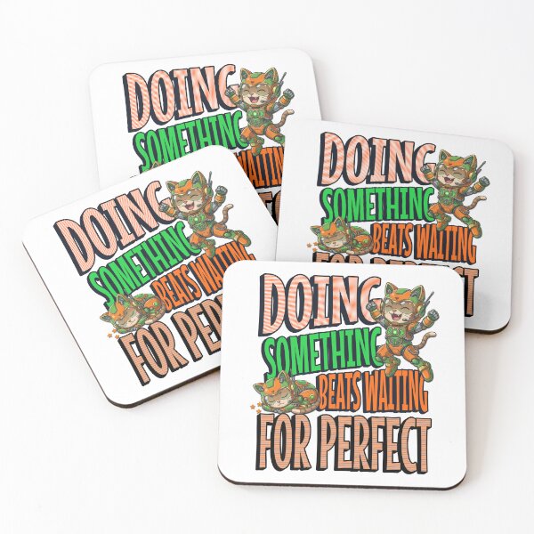 Item preview, Funny Cyberpunk Cat - Progress Over Perfection Quote designed and sold by Visual Dept..