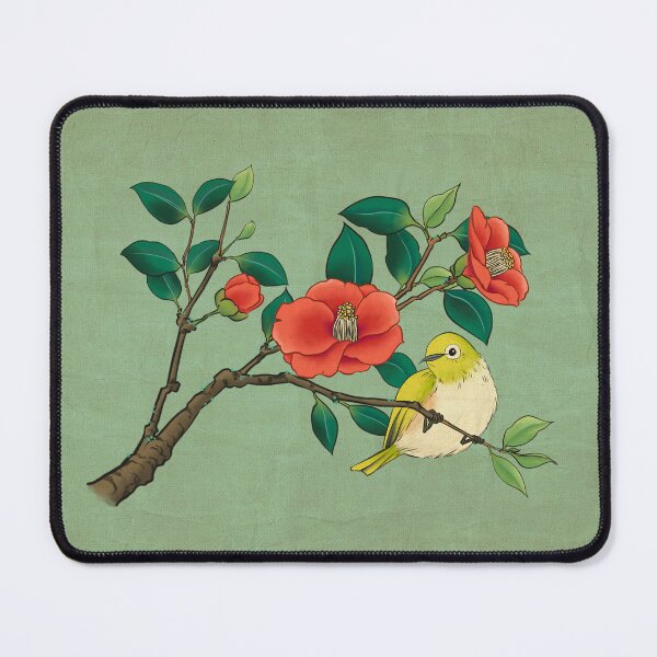 Item preview, Spring's First Breath: Camellia and Bird in Pale Green designed and sold by QamarART Paintings.
