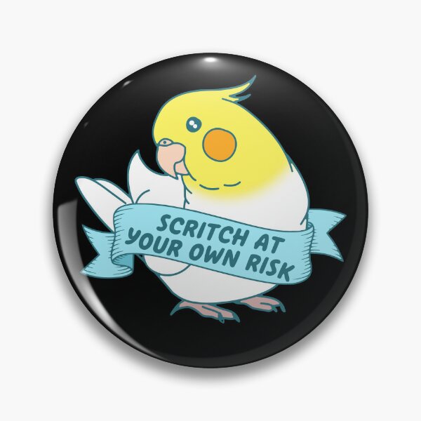 Item preview, Scritch At Your Own Risk - Lutino Cockatiel doodle designed and sold by FandomizedRose.