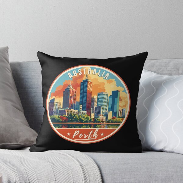 Item preview, Perth in Western Australia, Retro Travel Art Circle Emblem designed and sold by MaateoDesign.