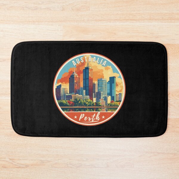Item preview, Perth in Western Australia, Retro Travel Art Circle Emblem designed and sold by MaateoDesign.