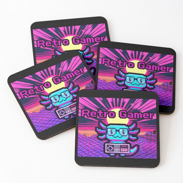 Item preview, Retro Gamer Axolotl Pixel Art – Cute Neon Gaming Vaporwave Style designed and sold by SidTastic .