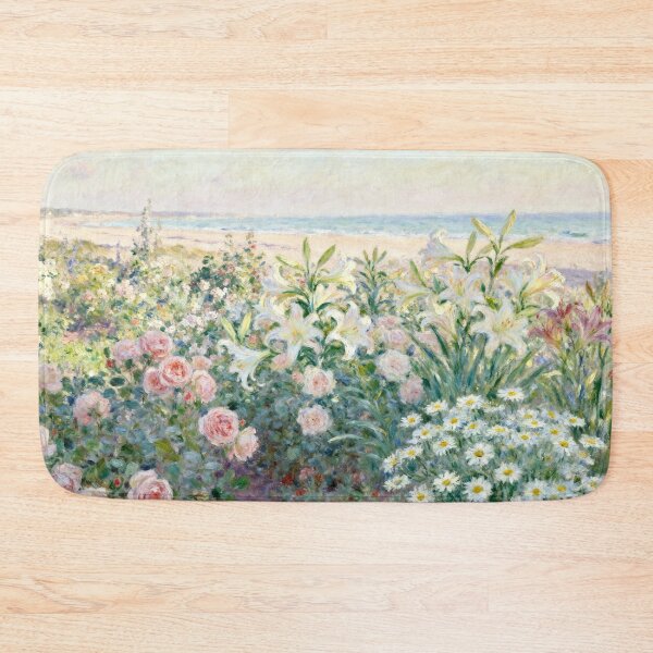 Item preview, Beautiful Garden with Ocean View, Impressionism Style Seaside Art Print designed and sold by BlareBlare.